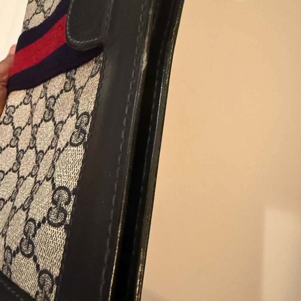 Gucci Vintage GG PVC Navy Clutch Pouch - Picture 12 of 14